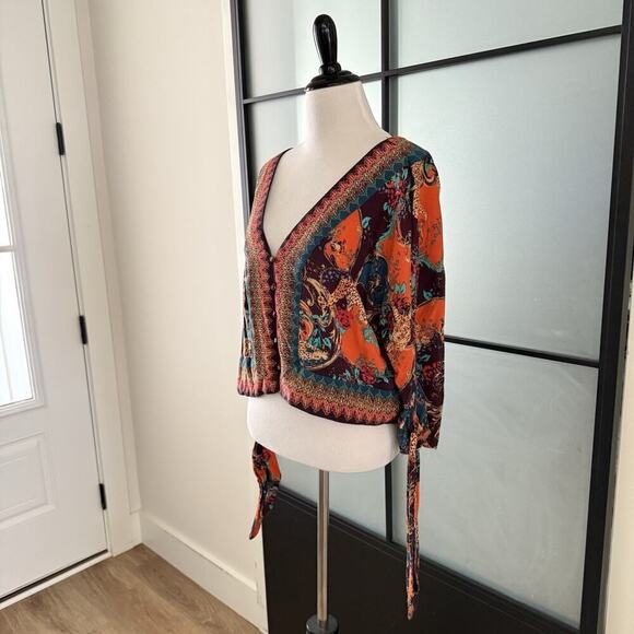 Free people catch me if you can blouse jacket kimono XS Artsy Festival Boho - Picture 6 of 10